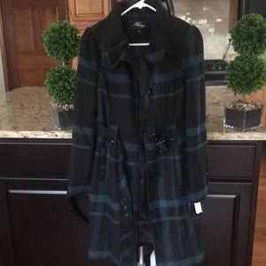 Brand new beautiful pea coat ! Teal and black with tags attached 🤩 gorgeous 💗